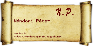 Nándori Péter névjegykártya